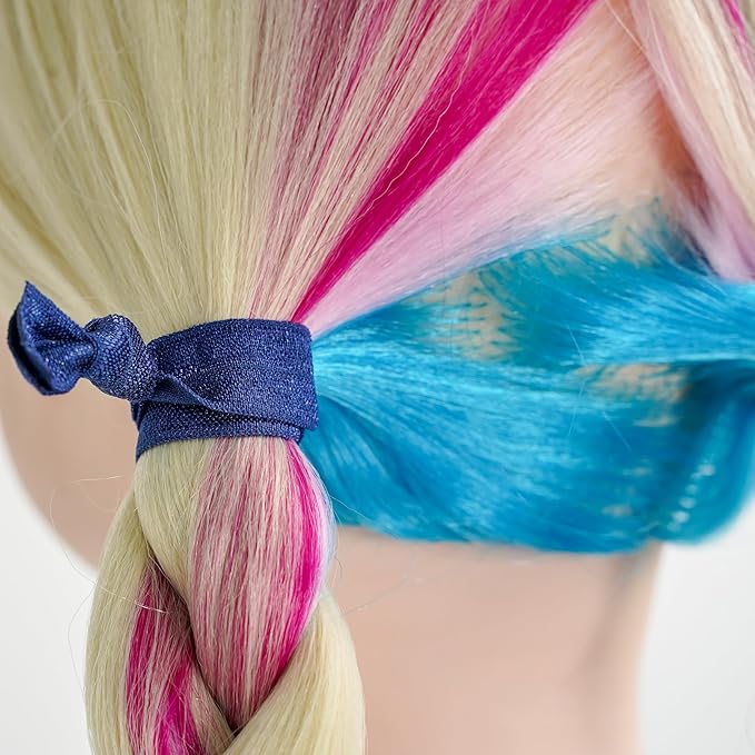 MEEDEE Pack Navy Blue Women's Hair Accessories: Soft Elastic Ribbon Ties, No Crease, No Damage Pony Tails, Ouchless Yoga Bracelets