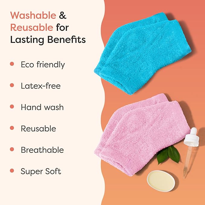 ZenToes Moisturizing Socks for Cracked Heel Treatment, Vitamin E, Olive Oil and Jojoba Oil Heel Socks, Stocking Stuffers for Women, Spa Self Care Gifts for Women (Fuzzy Blue and Pink, Regular)