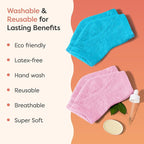 ZenToes Moisturizing Socks for Cracked Heel Treatment, Vitamin E, Olive Oil and Jojoba Oil Heel Socks, Stocking Stuffers for Women, Spa Self Care Gifts for Women (Fuzzy Blue and Pink, Regular)