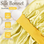 Satin Silk Bonnet for Sleeping, Soft Satin Lined Hair Bonnet for Women, Double Layer Sleep Nightcap