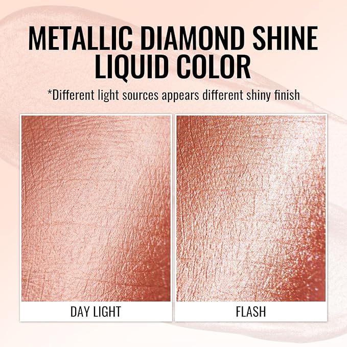 Oulac Bronzy Pink Lipstick for Women, Metallic Shine Liqiud Lip Gloss, Lip & Eye 2 IN 1, Long Lasting Waterproof Lipstick, Oil-Based Formula, Transfer Pfoof, Vegan MD06