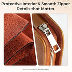 FAMILIFE Manicure Set, Nail Clippers Pedicure Tool, 8 pcs Stainless Steel Manicure Kit Professional Grooming Tool, Nail Kit with Portable Brown Leather Travel Case Luxury Gifts for Men