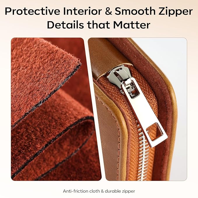 FAMILIFE Manicure Set, Nail Clippers Pedicure Tool, 8 pcs Stainless Steel Manicure Kit Professional Grooming Tool, Nail Kit with Portable Brown Leather Travel Case Luxury Gifts for Men