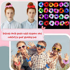 48 Pcs Light up Scrunchies Luminous Hair Scrunchies Neon Colorful Hair Tie for Women Girls Glow in the Dark Christmas Carnival Party Supply