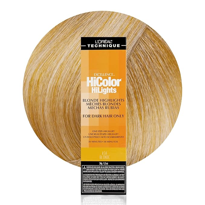 L'OREAL TECHNIQUE HiColor Blond HiLights Permanent Hair Color for Dark Hair | Intense Blonde Highlights | No Pre-Lightening Required | No-Drip Creme | Quick Processing Time | Ash Blond