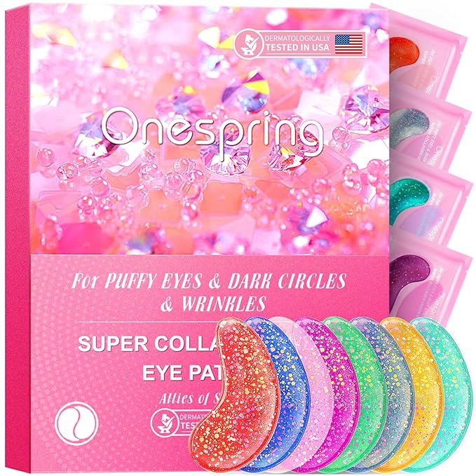 Under Eye Patches (24 Pairs) - Eye Masks for Wrinkles, Puffy Eyes, Dark Circles, Eye Bags, Stocking Stuffers for Women, Gifts for Teenage Girls, Under Eye Mask for Refreshing, Revitalizing
