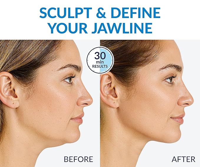 Stylia MaxiLift V-Line Lifting Collagen Face Mask - Advanced Double Chin Reducer - Jawline Shaper - Neck Firming and Tightening Mask with Hyaluronic Acid & Aloe Vera - Chin Strap for Sleeping (10PC)