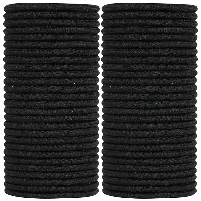 Black Hair Ties No damage 280 Bulk Pack, 4MM Ouchless Elastic Hair Bands for Women's Hair Elastic Ponytail Holders for Ponytails, Thick, Medium, Thin, Fine & Short Hair