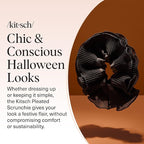 Kitsch Pleated Scrunchie for Women - No Crease Hair Ties No Damage, Stylish and Comfortable Fabric Ponytail Holders for Everyday Hairstyles & Spooky Season Looks | Ideal Gifts for Women - 1pc