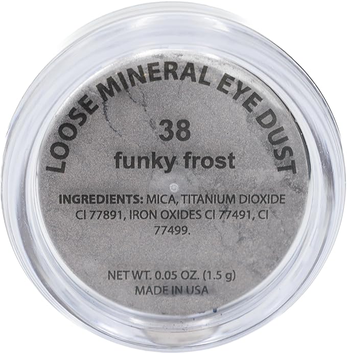 Funky Frost Silver Grey Metallic Mineral Single Loose Powder Eyeshadow, Vegan, Talc & Paraben Free, No Animal Testing & Cruelty Free