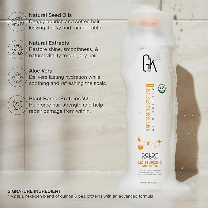 Moisturizing Shampoo and Conditioner Hydrate Set for Colored Treated Hair Keratin Treatment Cleansing Dry to Normal Sulfate Paraben Free All Hair Types for Men and Women By GK HAIR - (2 X 33.8 Oz)