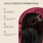 The Grinch x Kitsch Gold French Hair Pin with Bow Design - Durable Metal Hair Pin for Effortless Updos, Half-Up Style | Lightweight & Ideal Stocking Stuffers | Ideal Gifts for Women - 1pc