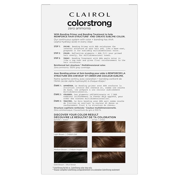 Clairol ColorStrong Permanent Zero Ammonia Hair Dye, 5.3 Medium Golden Brown - Cape Town Hair Color, Pack of 1