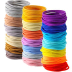 TecUnite 200 Pieces No Metal Hair Elastics Bulk Rubber Bands Hair Ties Ponytail Holders for Women(Cute Color)