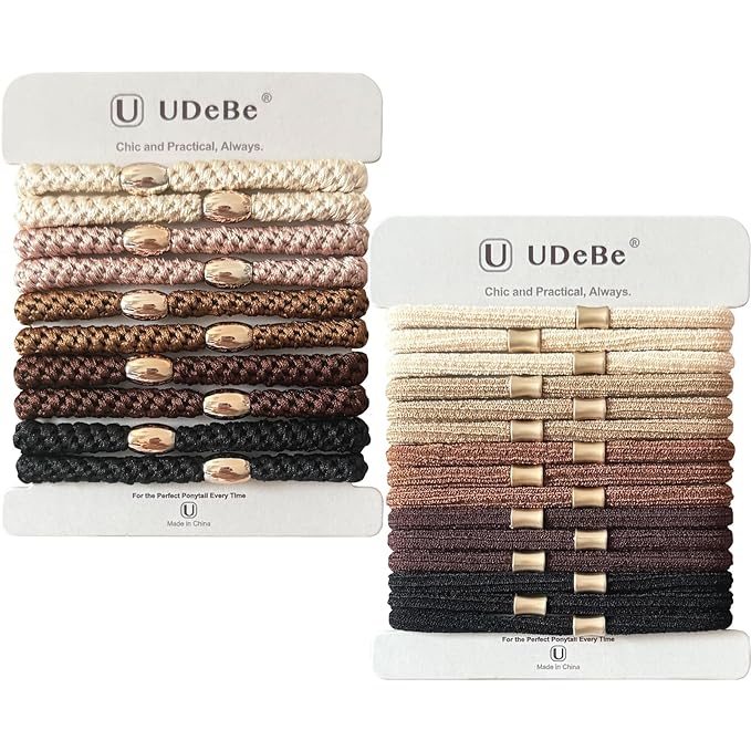 Hair Ties for Thick Hair,25PCS No Damage, Braided Elastics Hair Bands Ponytail Holders for Women