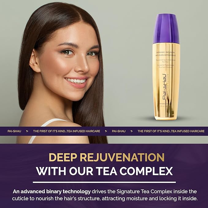 Pai-Shau Biphasic Infusion & Style Soufflé Set - Oil-Free Hair Rejuvenating Serum - Provides Shine, Thermal, and Environmental Protection, 4oz & Medium Hold Styling Cream for All Hair Textures, 5.9oz