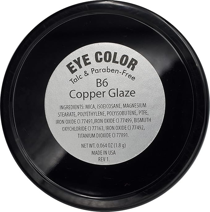 Copper Glaze Light Bronze Dark Pink Shimmering Pressed Powder Single Vegan Eyeshadow; Talc, Paraben & Cruelty Free