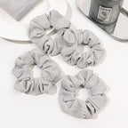 Hair Scrunchies for Women - Hair Ties No Damage Both for Thick Hair or Thin Hair Curl Hair No Crease Gray Scrunchies Ponytail Holder No Hurt Your Hair