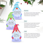 SpaLife Holiday Gnome Facial Masks 9 Pack | Sheet Masks for Skin Rejuvenation, Hydration and Moisturizing Variety Pack | Korean Skin Care Mask, Christmas Face Mask Set