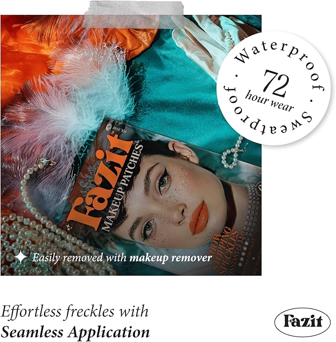 Fazit Makeup Patches - Show Stopping Speckles - Glow Up Make-Up Patches - Cute Glitter Makeup Accessories For Women - Cosmetic Glitter For Face
