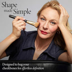 LAURA GELLER NEW YORK Angled Blush Brush with Black Wooden Handle & Dense Bristles for Makeup Application