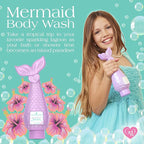 Glimmer Wish Mermaid Kids Body Wash, Gentle Cleanser and Moisturizing Sulfate Free Body Wash, Skin Care for Kids, Tropical Beach Scent, 12 Fl Oz
