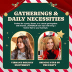 White Green Red Star Hair Clips Accessories for Girls Women Kids, Metal Snap Barrettes Cute Colorful Pins for Party Rave Large & Small Size 36pcs (Christmas)