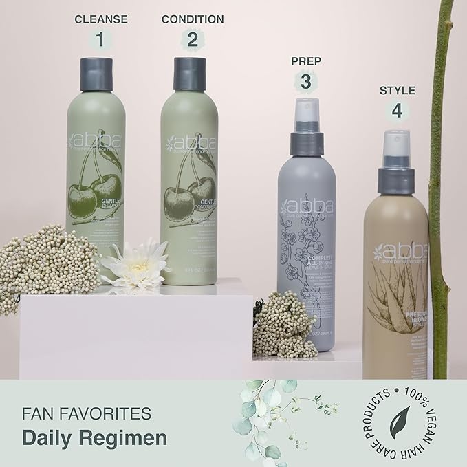 ABBA - Pure Gentle Shampoo & Conditioner Soothing & Nourishing Value Duo Set – Cherry Bark & Aloe, 32 fl oz Each