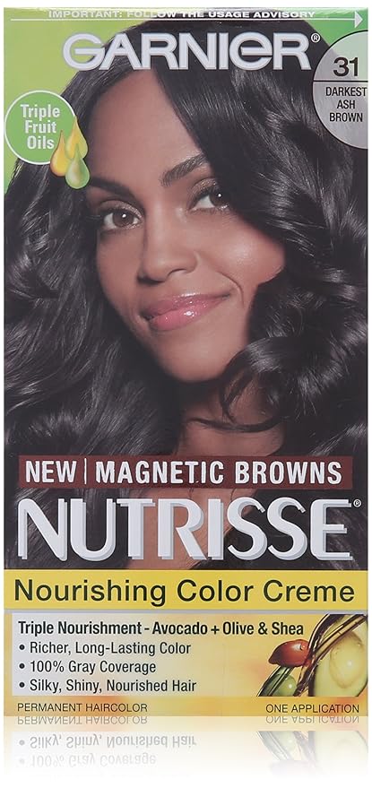 Garnier Nutrisse Nourishing Color Creme, 31 Darkest Ash Brown