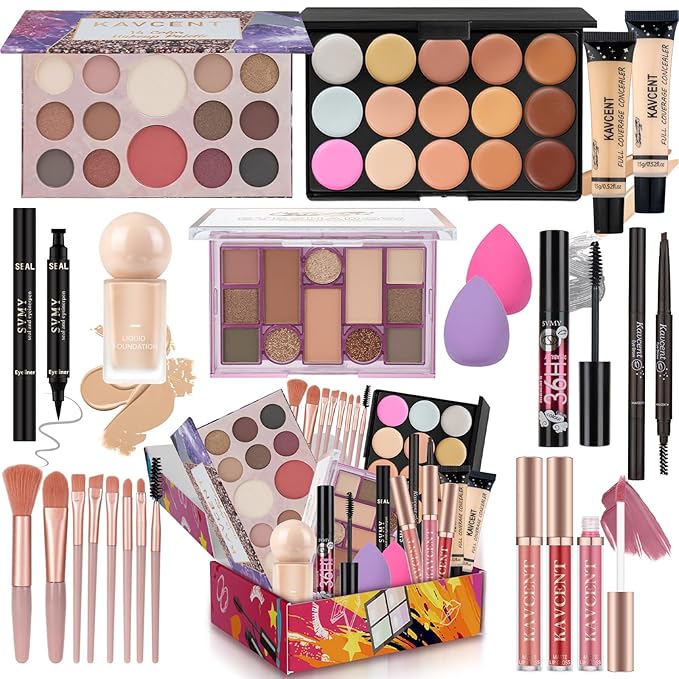 Makeup Kit for Women Teens Full Kit Makeup Set for Teenagers Eyeshadow Palette Foundation Makeup Kits for Teen Girls Makeup Gift Sets for Women Christmas Teens
