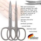 3 Swords Germany - Nail scissors and EXTRA fine Cuticle scissors - MEGASET - stainless steel, extra sharp - Made in Germany
