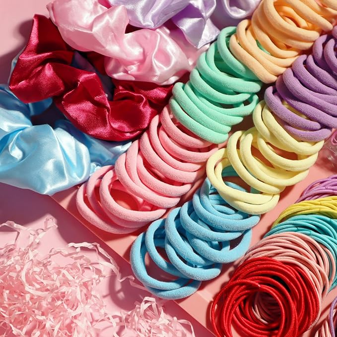 YANRONG 1159PCS Hair Accessories for Woman Set Seamless Ponytail Holders Variety Hair Scrunchies Hair Bands Scrunchy Hair Ties For Thick and Curly (Multicolour)