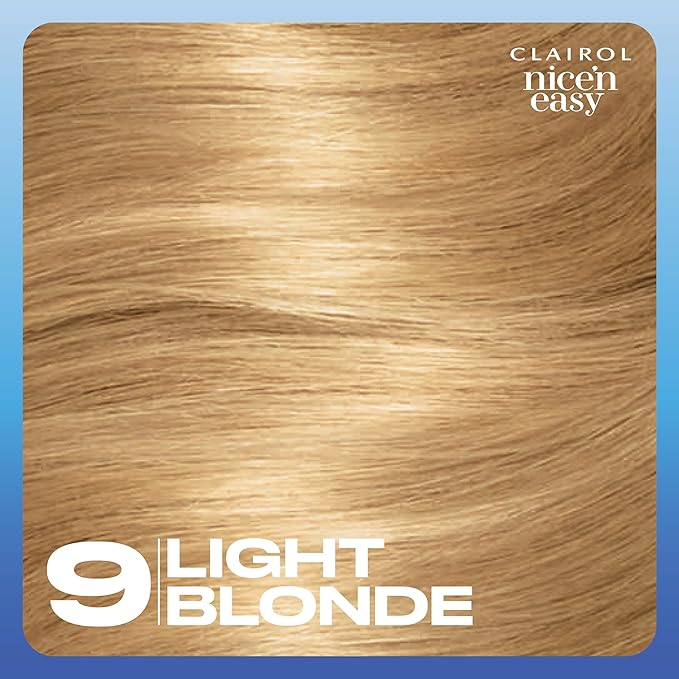 Clairol Nice'n Easy Permanent Hair Dye, 9 Light Blonde Hair Color, Pack of 1