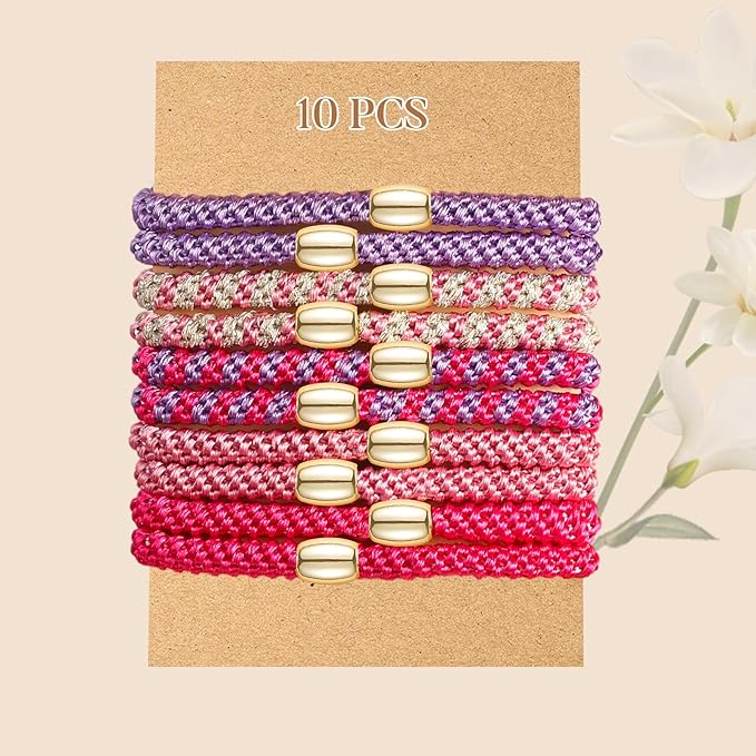 Hair Ties No Damage - 10PCS Ponytail Holders - Elastic Hair Ties for Thick Hair - Braided Hair Bands for Women Girls's Hair - Beautiful Girlfriends