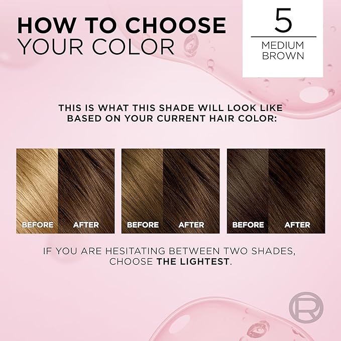 L'Oreal Paris Excellence Crème Permanent Hair Dye, Triple Care Hair Color with Pro-Keratine Complex for 100% Gray Hair Coverage, 5 Medium Brown, 1 Kit (Pack of 3)