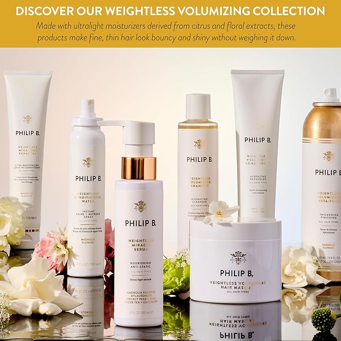 PHILIP B. Weightless Volumizing Miracle Kit ($205 Value) - Limited Edition Set Includes Shampoo, Conditioner and Weightless Miracle Serum + Bonus Detangling Comb