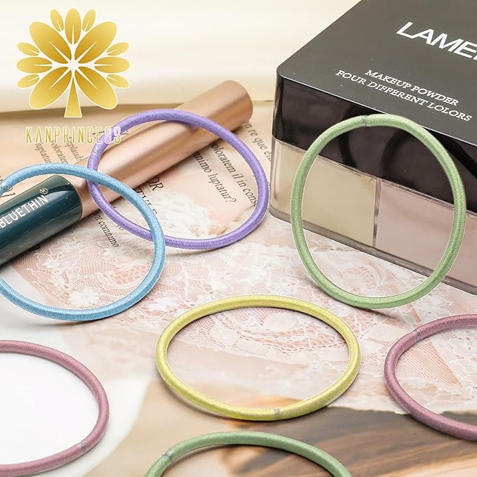 100Pcs Multi-Color Hair Ties For Thick And Curly Hair, Elastic Hair Ties For Women, Men And Girls, No Damage Ponytail Holder Hair Bands(Set6)