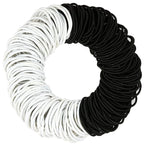 Expressions 216-Piece Hair Ties, 4mm Elastics Black & White Value Pack, No Metal Durable Ponytail Holders for Women, Suitable for Thick, Curly, and All Hair Types