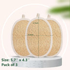 3 Pack Natural Loofah Exfoliating Body Scrubber, Exfoliating Loofah Sponges, Face Exfoliator Scrubber, Facial Loofah for Men and Women