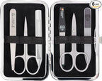3 Swords Germany - brand quality 6 piece manicure pedicure kit set - stainless steel nail care tools - Made in Solingen Germany (500)