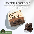 Marbela Cosmetics Chocolate Chunk Handmade Soap Bar - Made in USA, Vegan Friendly, Palm Oil Free, Natural Bar Soap - Gentle Face & Body Soap for Daily Skin Care, Moisturizing & Nourishing - 3.5 oz