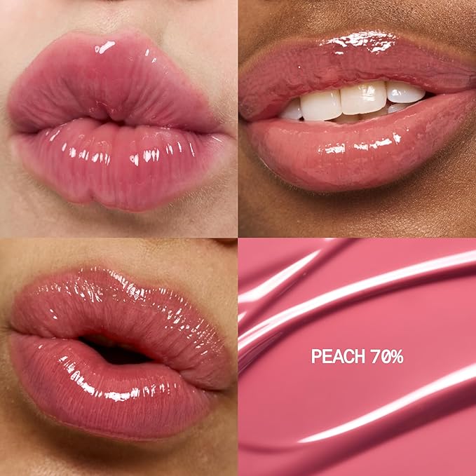 fwee 3D Voluming Gloss 70% (Rich) | Peach 70% | High Shine, Non-Sticky Lip Gloss for Makeup | Long-Lasting, Moisturizing Gel Formula | 30%, 70% Pigment Options | Stocking Stuffers | 5.3g