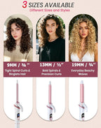 Mini Curling Iron for Short Hair Dual Voltage with European UK Plug Adapter 1/2 Inch Travel Size Small Barrel Curling Iron to Medium Bouncy Curls with 30S Fast Heating, 5 Temps for Global