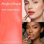 Tinted Lip Balm – Anti-Wrinkle Lip Treatment with Deep Hydration & Long-Lasting Moisture. Natural Skincare with Cold Pressed oils – Clean, Non-Toxic Lip Care – 002 Peach Perfect