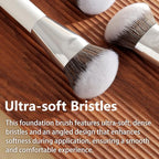 201 Angled Foundation Brush for Flawless Makeup Application Professional Liquid, Cream Powder Foundation Brush with Dense Bristles - Contoured for Precise Blending and Buffing