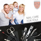 3 Swords Germany - brand quality 7 piece manicure pedicure grooming kit set for professional finger & toe nail care scissors clipper fashion leather case in gift box, Made by 3 Swords (84322)