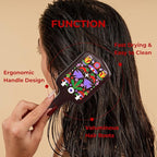 SIMETRA Wooden Paddle Hair Brush Unique Pattern Guinean Ovangkol Hardwood Bristles Hair Brushes for Women Wet Brush Detangling Brush for Scalp Massage for Men Kids for All Hair Types (Fox)