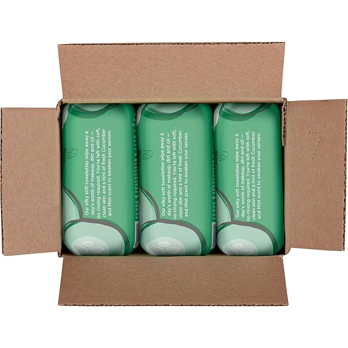 Burt's Bees Stocking Stuffers, Cucumber & Mint Face Wipes, for All Skin Types, Refreshing Makeup Remover & Facial Cleansing Towelettes, Skin Care Christmas Gifts, 30 Ct. (3-Pack)