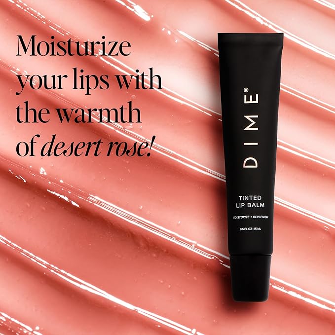 DIME Beauty Tinted Lip Balm (Desert Rose) - Hydrating Tinted Lip Balm and Gloss, Vegan & Cruelty-Free, Anti-Aging Lip Care, .5 oz / 15 ml