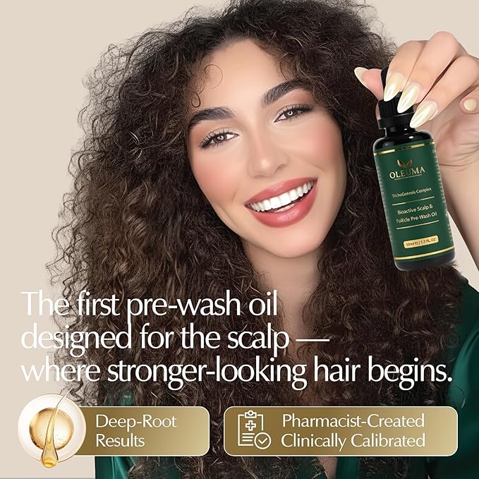 Oleuma™ TrichoGenesis Complex – Pharmacist-Formulated Bioactive Scalp & Follicle Pre-Wash Oil with Pumpkin Seed, Rosemary, Bhringraj, Black Cumin, Jojoba, Saw Palmetto, Peppermint & Vitamin E (50 mL)